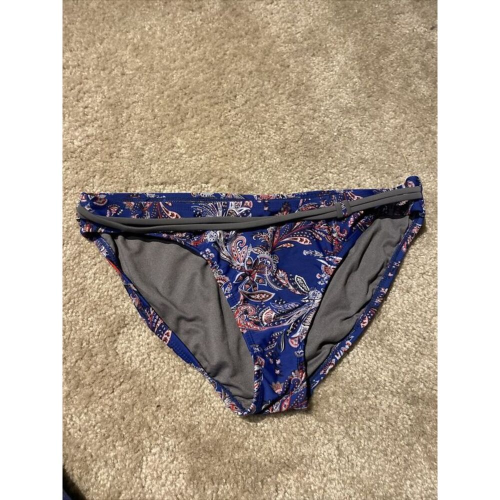 CONVERSE ONE STAR Women's Blue Paisley Strappy Bikini Swimwear Bottom M